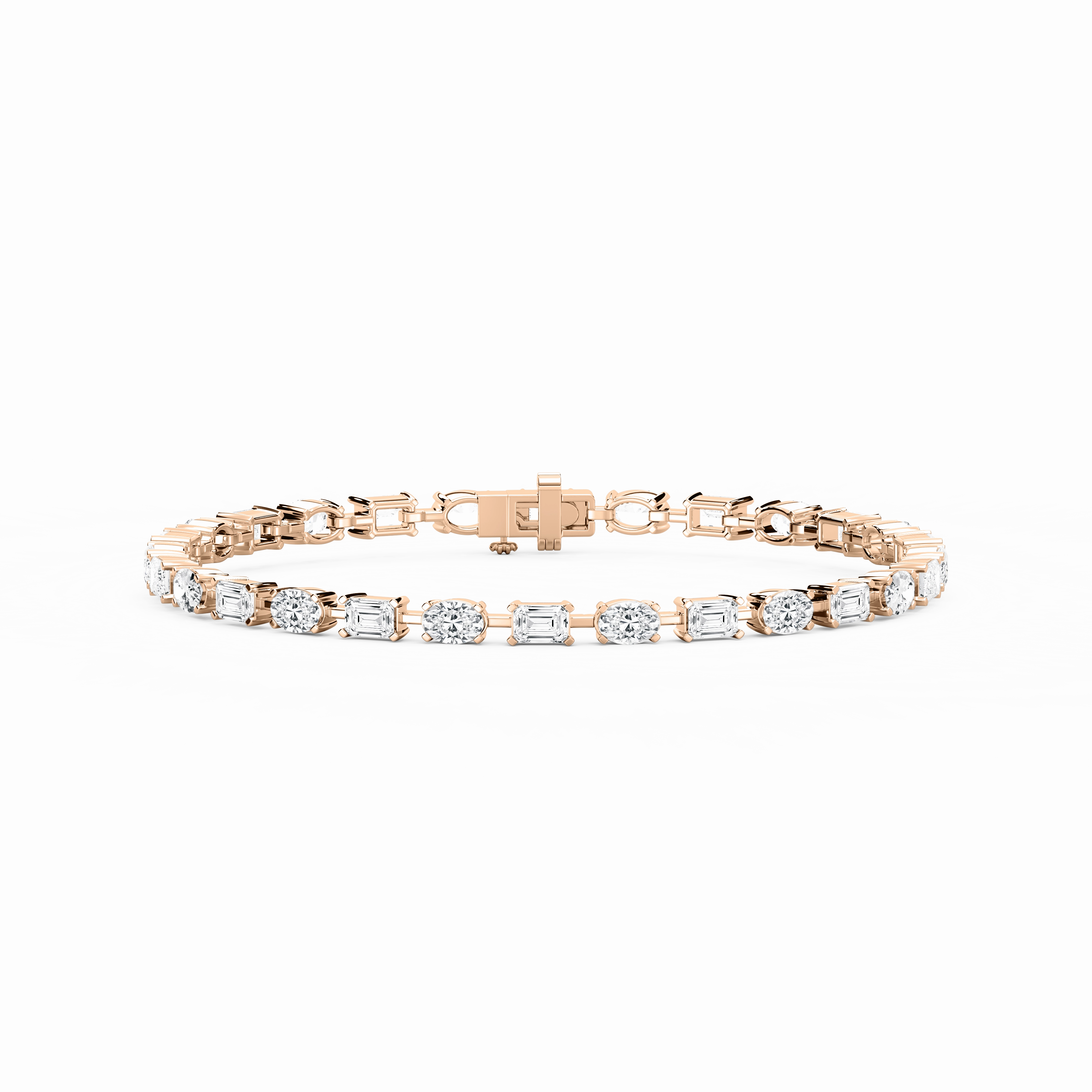 Classic staple 7 ctw Emerald and Oval Lab Grown Diamond Bar Link Tennis Bracelet  - 7 Inches