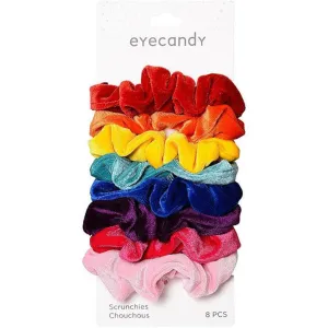 8 Pack Velvet Rainbow Scrunchies