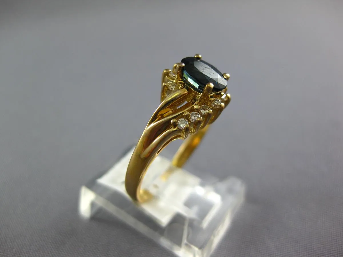 .82CT DIAMOND AAA SAPPHIRE 14KT YELLOW GOLD OVAL & ROUND FRIENDSHIP PROMISE RING