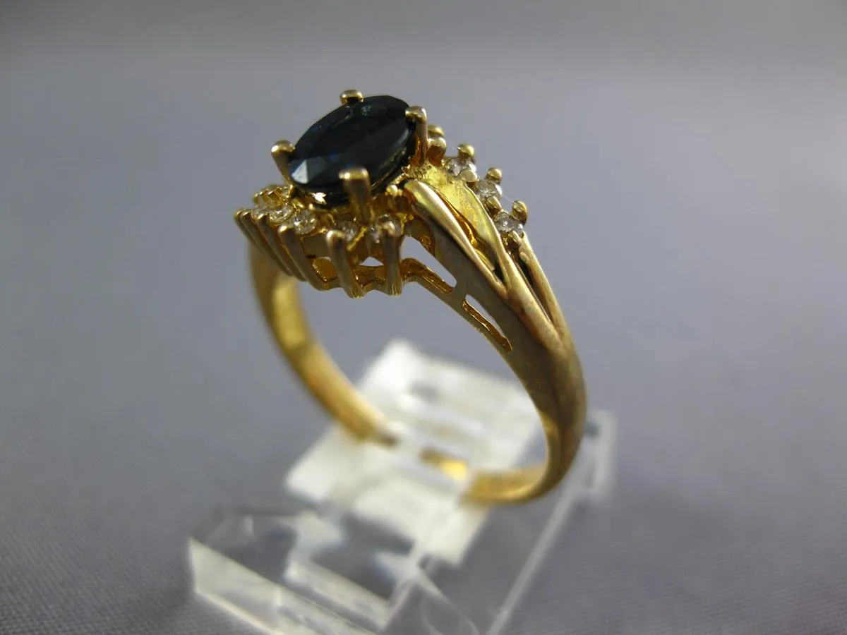 .82CT DIAMOND AAA SAPPHIRE 14KT YELLOW GOLD OVAL & ROUND FRIENDSHIP PROMISE RING