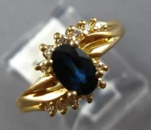.82CT DIAMOND AAA SAPPHIRE 14KT YELLOW GOLD OVAL & ROUND FRIENDSHIP PROMISE RING