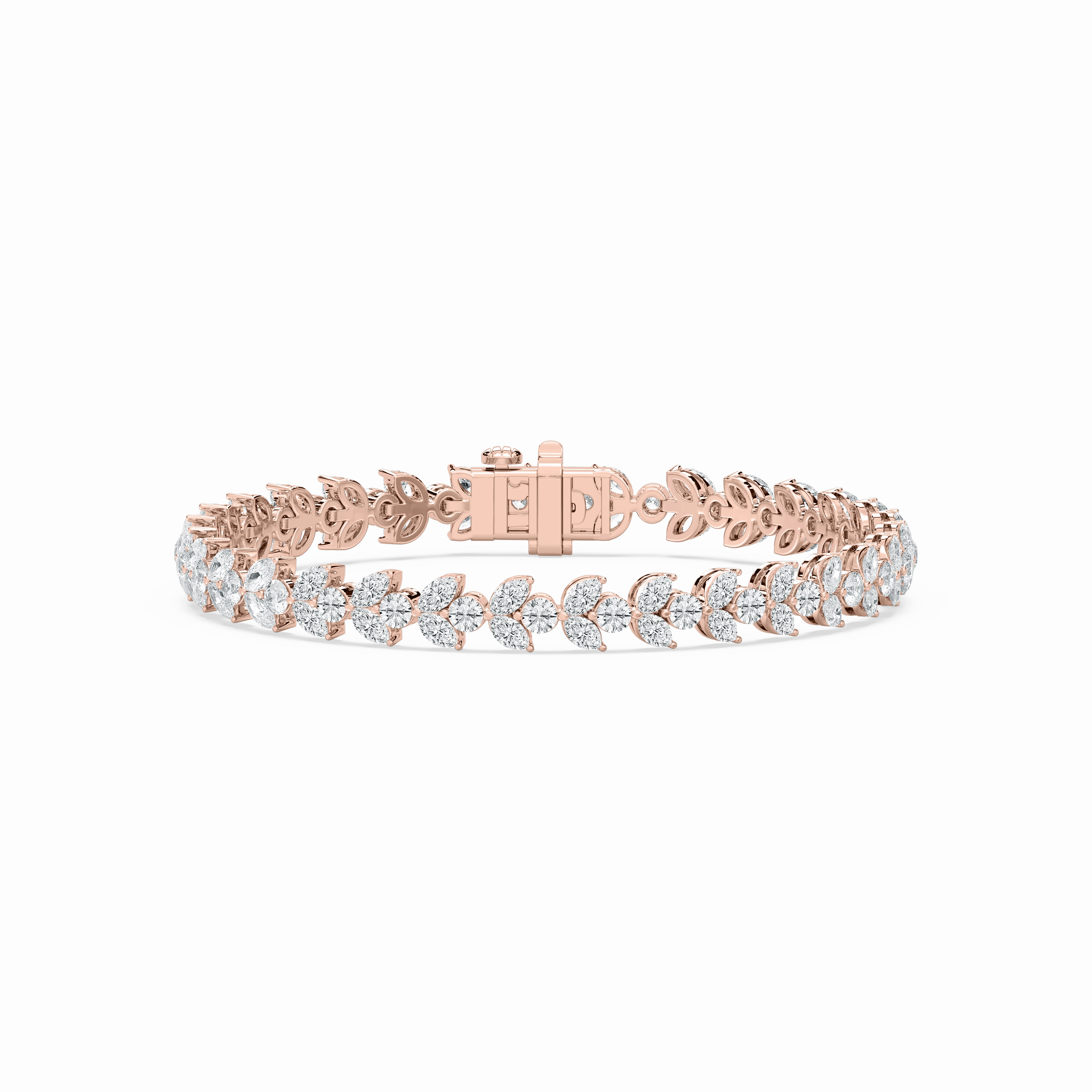 All-Inclusive Composites 8 ? ctw Marquise and Round Lab Grown Diamond Duo Tennis Bracelet - 7 Inches
