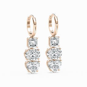 8 ctw Asscher, Oval & Heart Lab Grown Diamond Fancy Trio Dangle Earrings Decorative design Seasonal Trinket