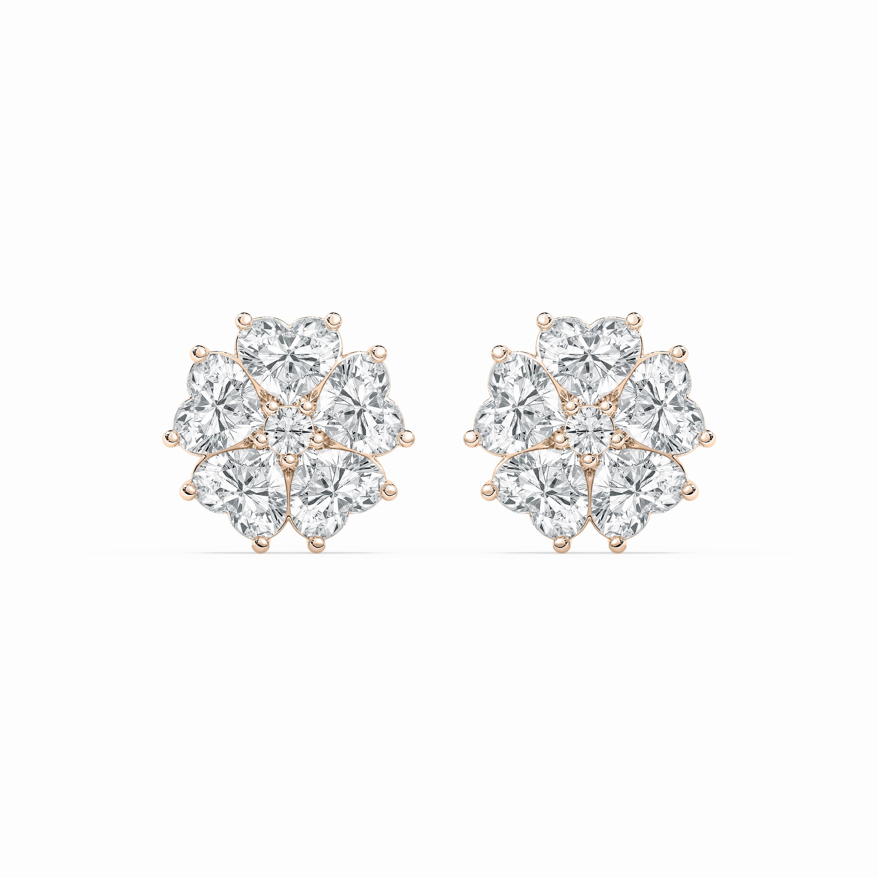 Lustrous Accessory 8 ctw Lab Grown Diamond Lucky Heart Stud Earrings