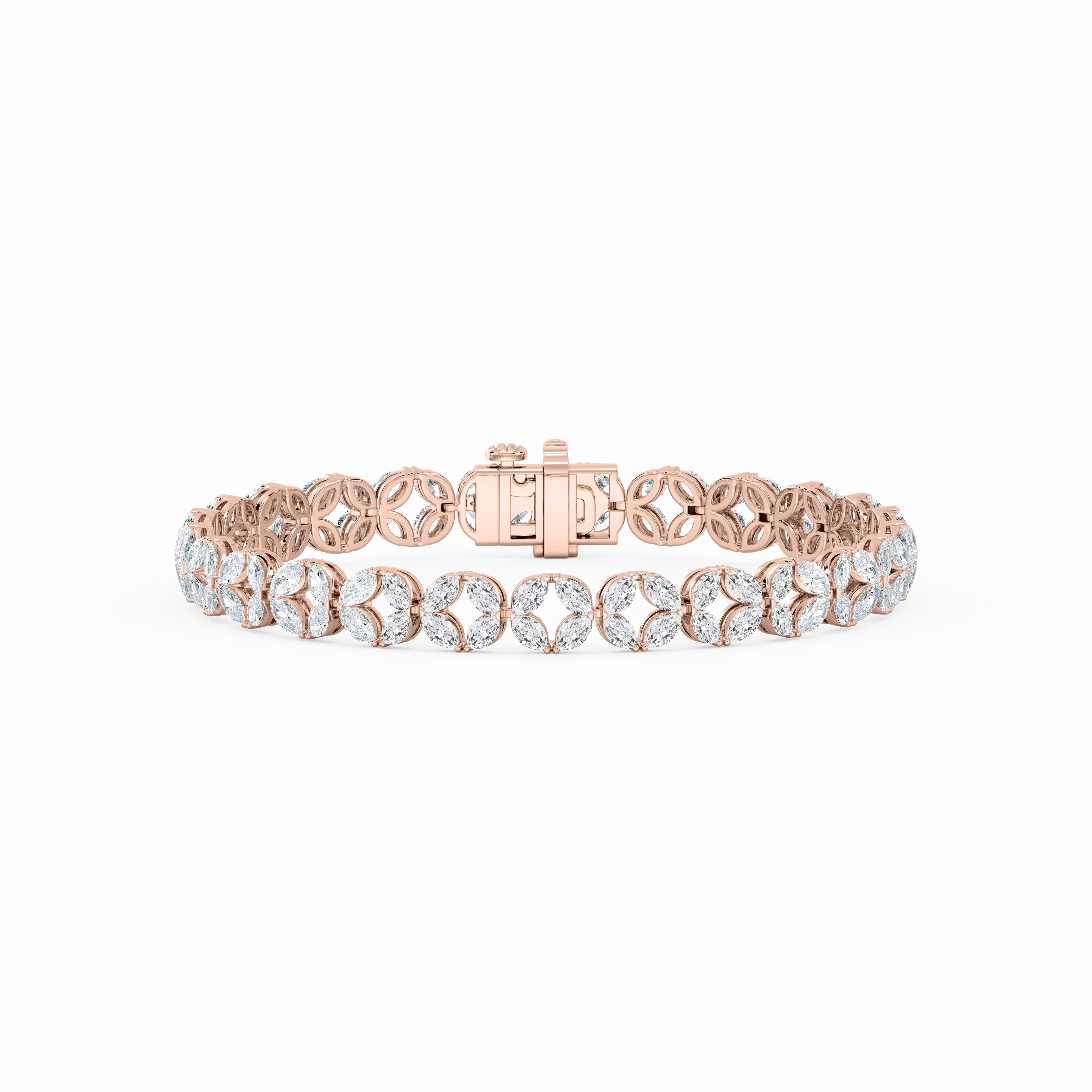Ever After 8 ctw Marquise Lab Grown Diamond Open Flower Bracelet  - 7 Inches
