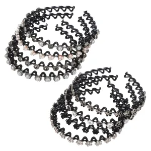 8pcs Pearl Headbands for Hair Wavy Headband Set Fashion Accessory for Curly Hair Elegant Bun Embellishment