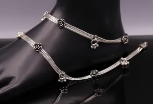 925 sterling silver 10.5" long customized chain anklet, excellent personalized ankle bracelet foot jewelry belly dance jewelry  ank38