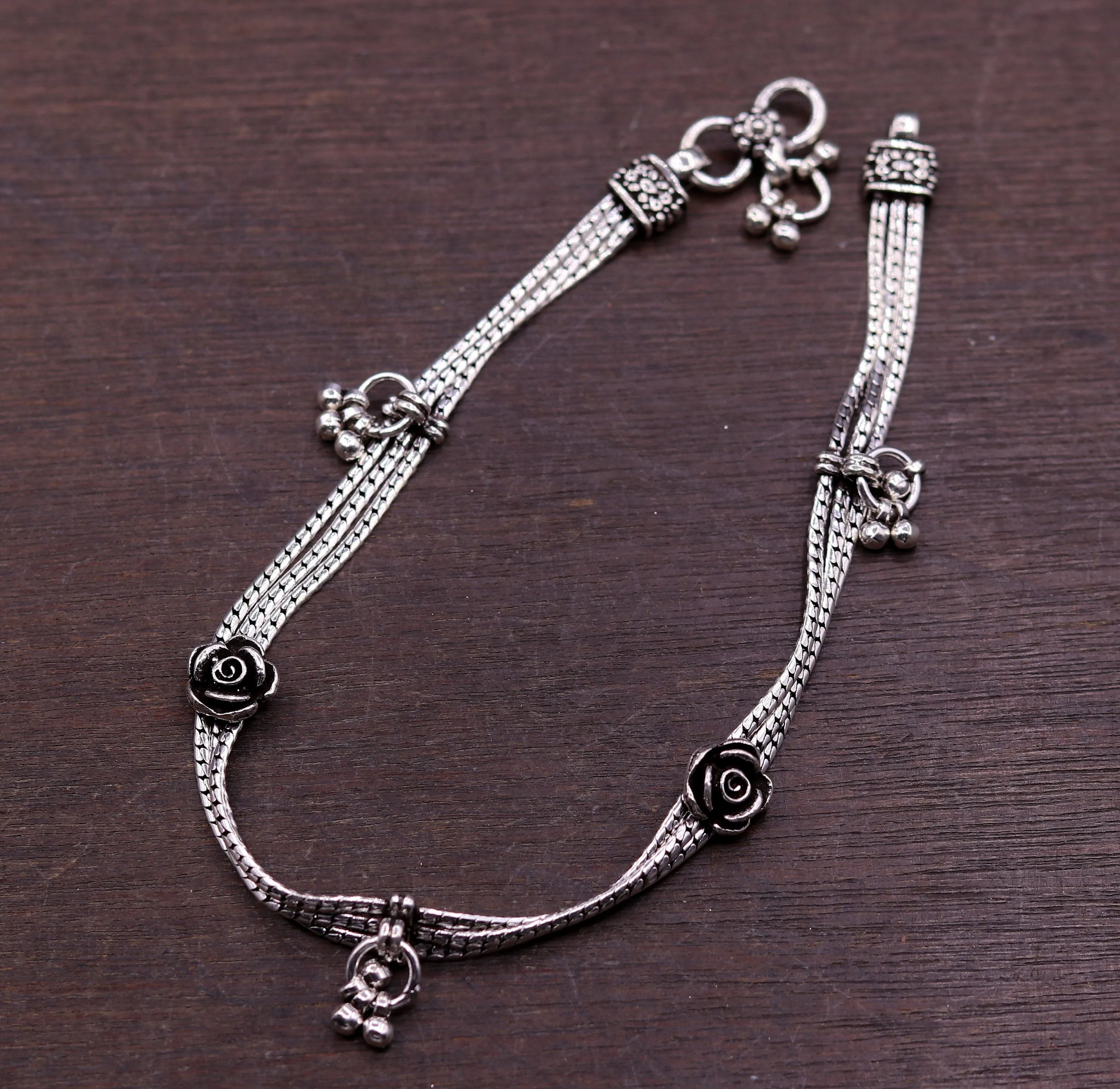 925 sterling silver 10.5" long customized chain anklet, excellent personalized ankle bracelet foot jewelry belly dance jewelry  ank38