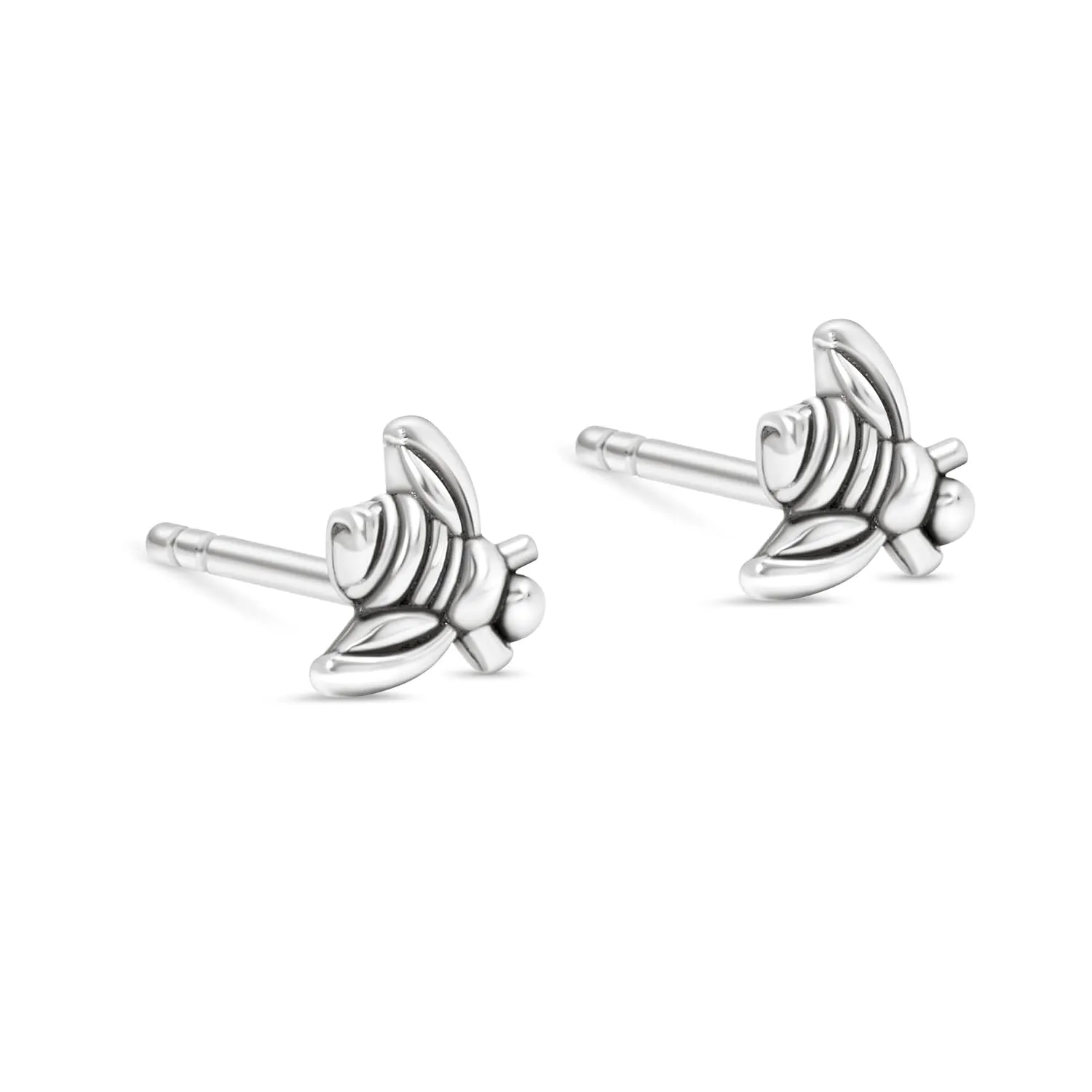 925 Sterling Silver Bee Stud Earrings - Dainty Honey Bees Studs, Tiny Dainty Bumble-Bee Handmade Jewelry, Pushback Closure Earrings, Simple Minimalist Fashionable Gift for Young Women