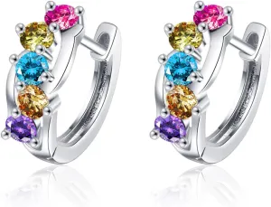 925 Sterling Silver Earrings for Women Sparkly Full Diamond Cubic Zirconia Valentines Birthday Jewelry Gifts for Her