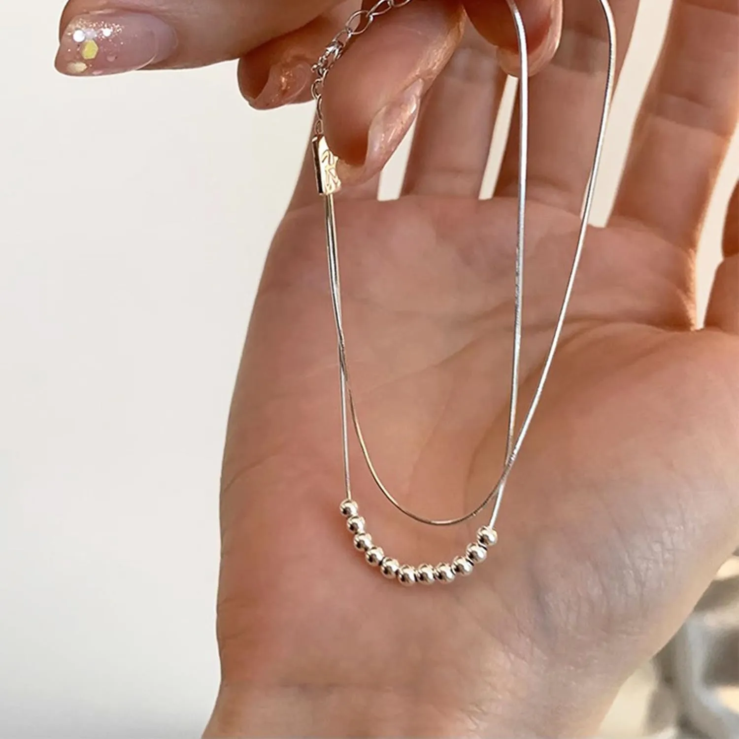 925 Sterling Silver Link Chain Bracelet for Women Handmade Layered Adjustable Sterling Silver Bracelets Bangles Jewelry Gifts