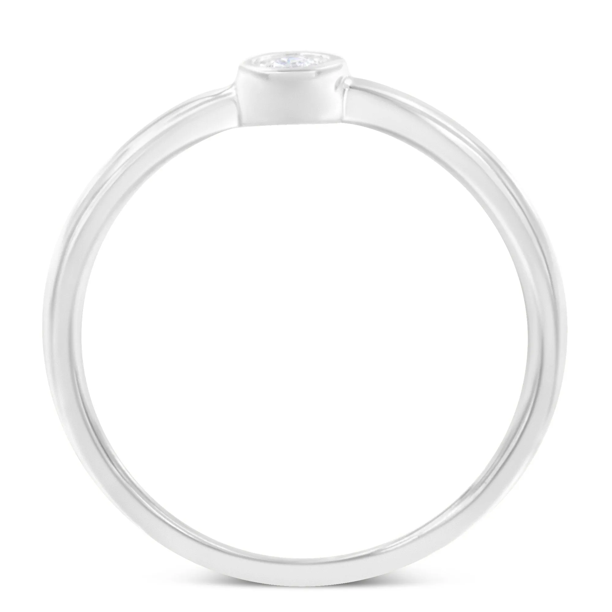 .925 Sterling Silver Miracle-Set Diamond Round Shaped Promise Ring