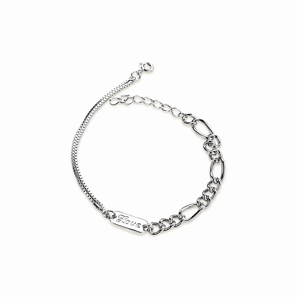 Consistent Elegance Easy Journey 925 Silver Personalized Engraving Chain Shop Personalized Bracelets