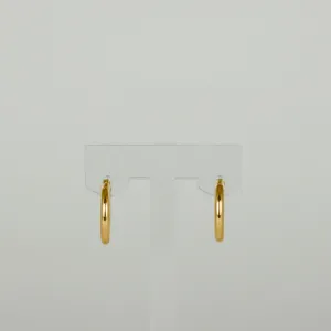 9ct Yellow Gold 15mm Hoop Earrings