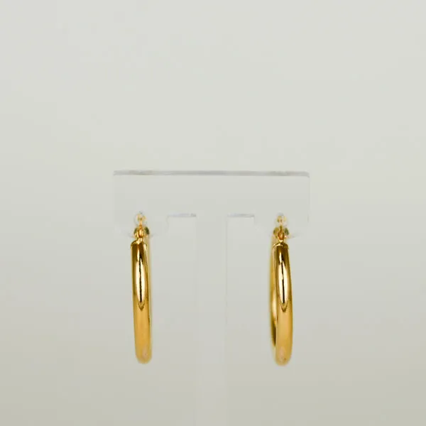 9ct Yellow Gold Chunky Large 25mm Hoop Earrings