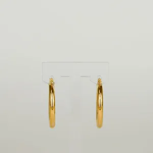 9ct Yellow Gold Chunky Large 25mm Hoop Earrings