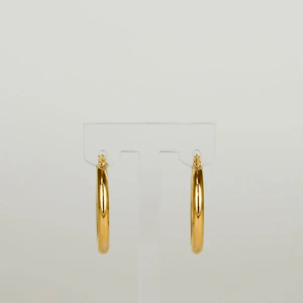9ct Yellow Gold Chunky Large 25mm Hoop Earrings