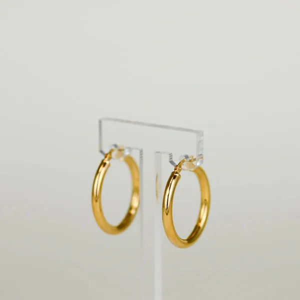 9ct Yellow Gold Chunky Large 25mm Hoop Earrings