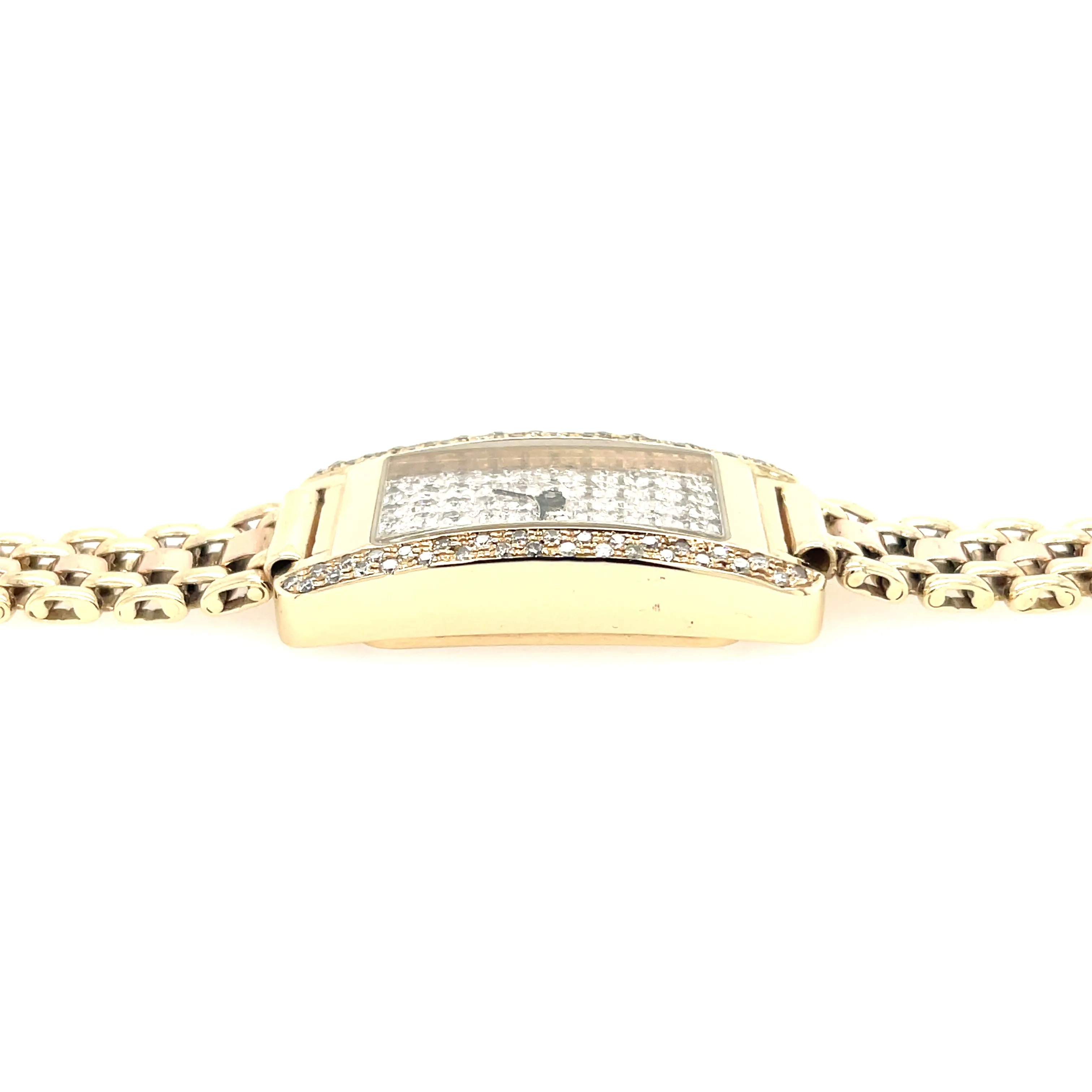 9ct Yellow Gold Diamond Ladies Bracelet Dress Watch