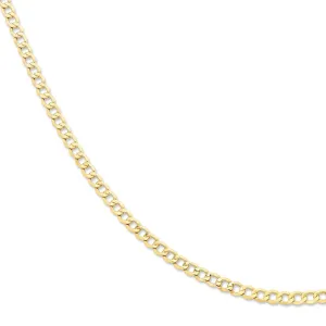 9ct Yellow Gold Fine Open Curb Chain Necklace 45cm