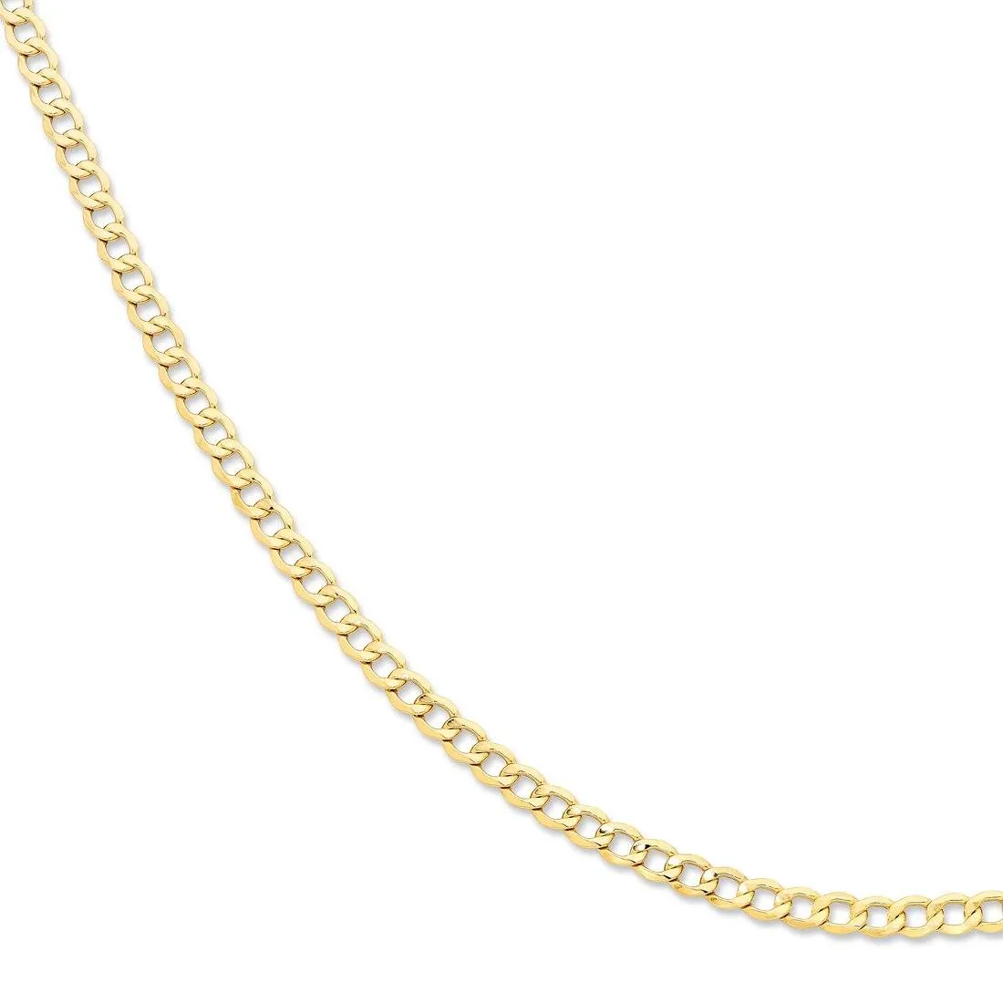 9ct Yellow Gold Fine Open Curb Chain Necklace 45cm