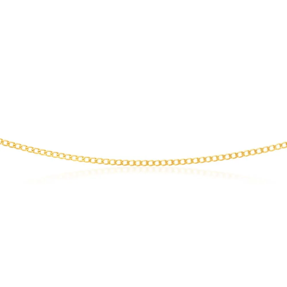 9ct Yellow Solid Gold 60 Gauge Curb 55cm Chain