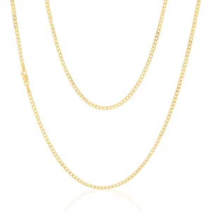 9ct Yellow Solid Gold 60 Gauge Curb 55cm Chain
