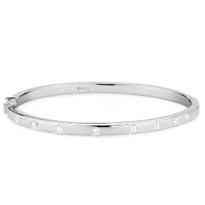 9K White Gold Lab Diamond Studded Hinged Bangle 0.60 Carat