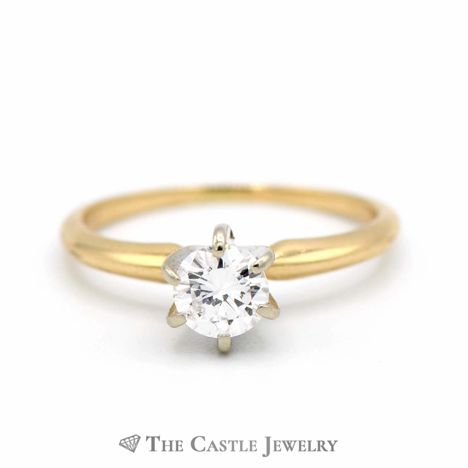 Cute Present .40ct Round Diamond Solitaire in 14k Yellow Gold