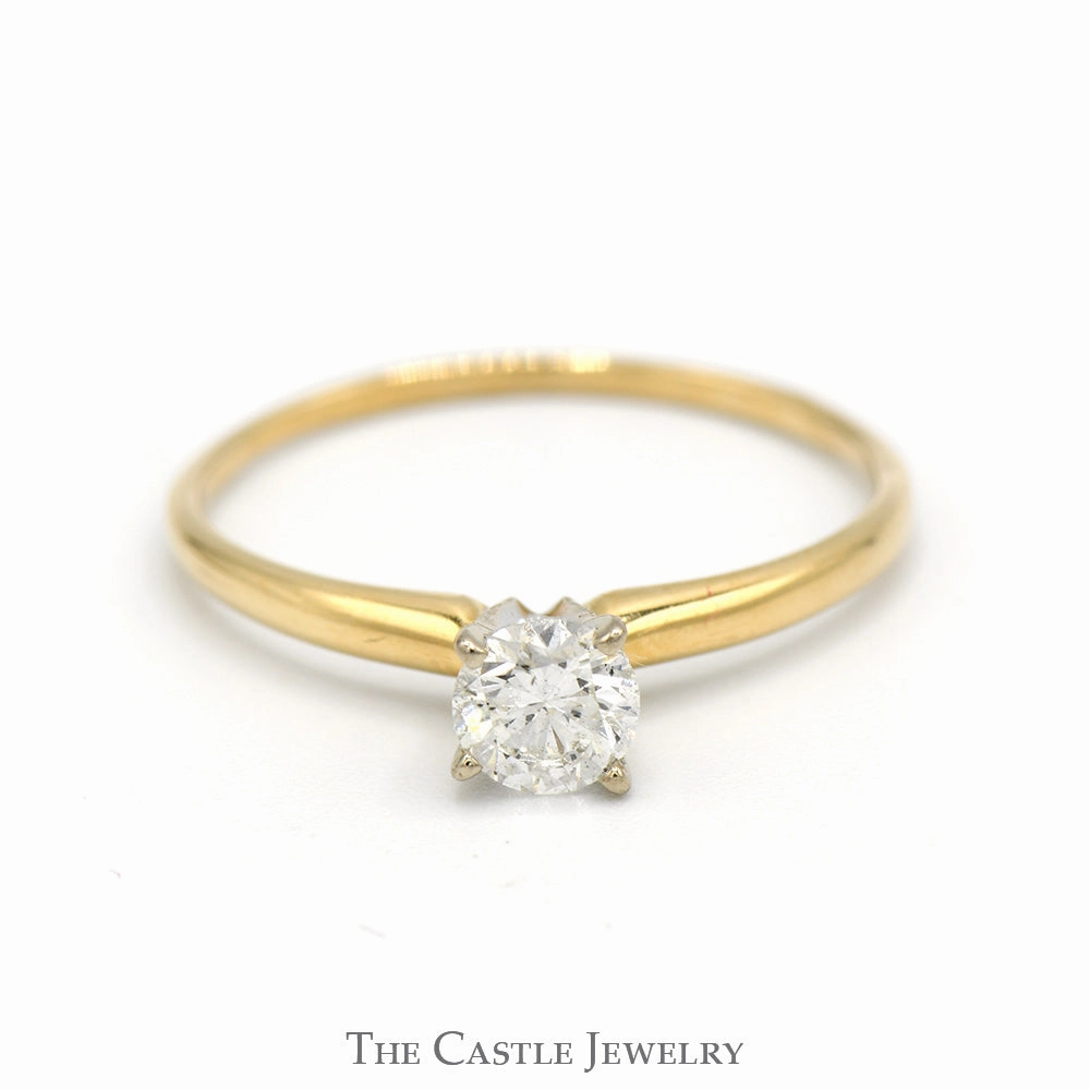 .45ct Round Diamond Solitaire Engagement Ring in 14k Yellow Gold Custom Ornament Fun Gift