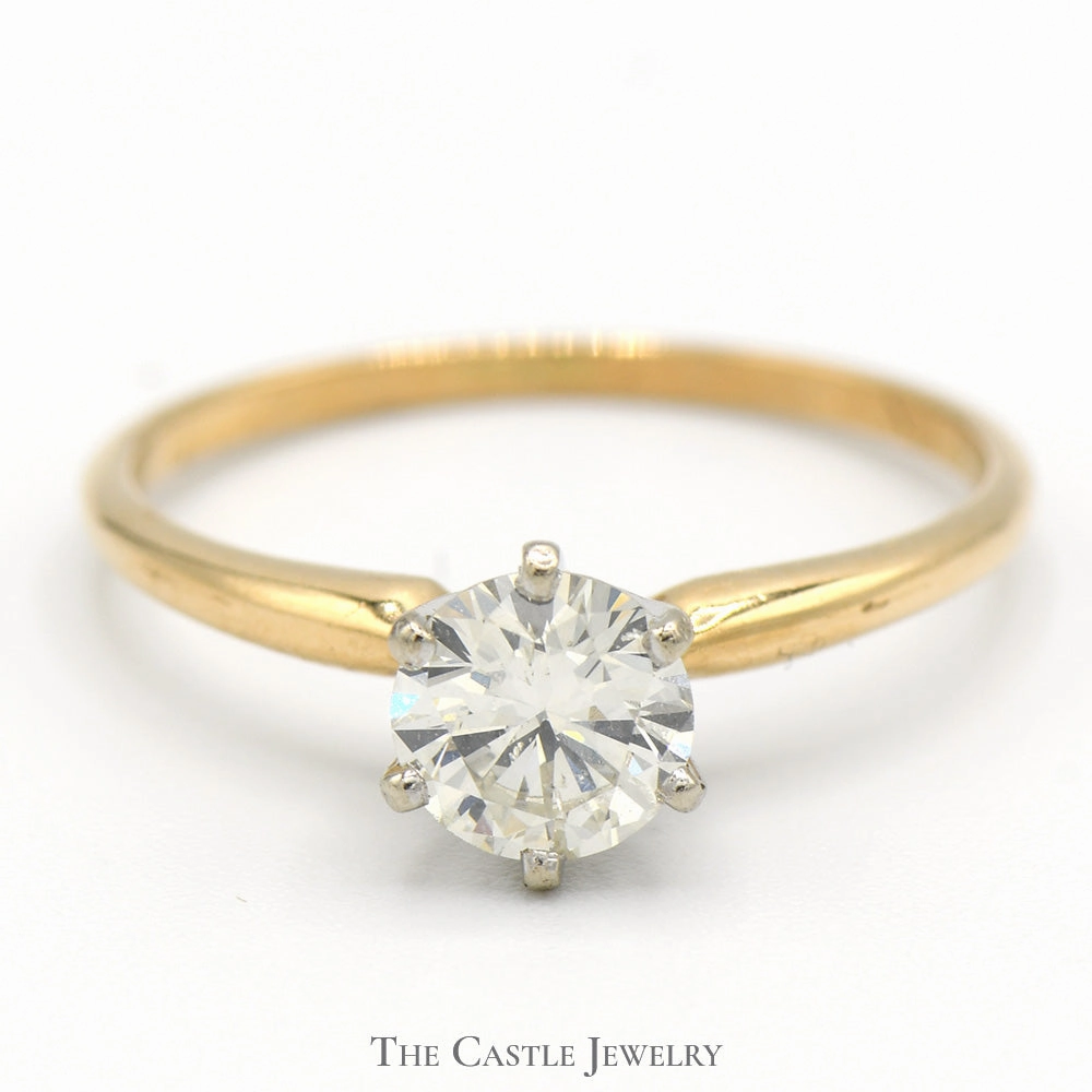 Evening Spark .67ct Round Diamond Solitaire Engagement Ring in 14k Yellow Gold