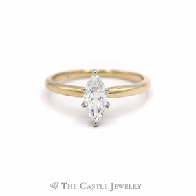 .70CT Marquise Cut Diamond Solitaire Engagement Ring in 14KT Yellow Gold Universal Appeal Strong Article