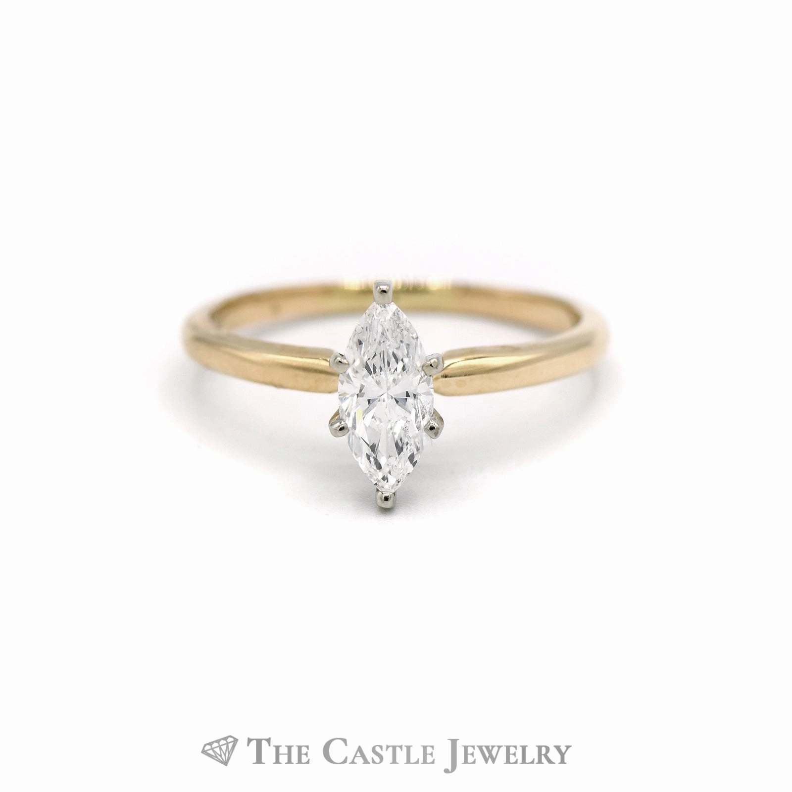.70CT Marquise Cut Diamond Solitaire Engagement Ring in 14KT Yellow Gold Shiny Adornment