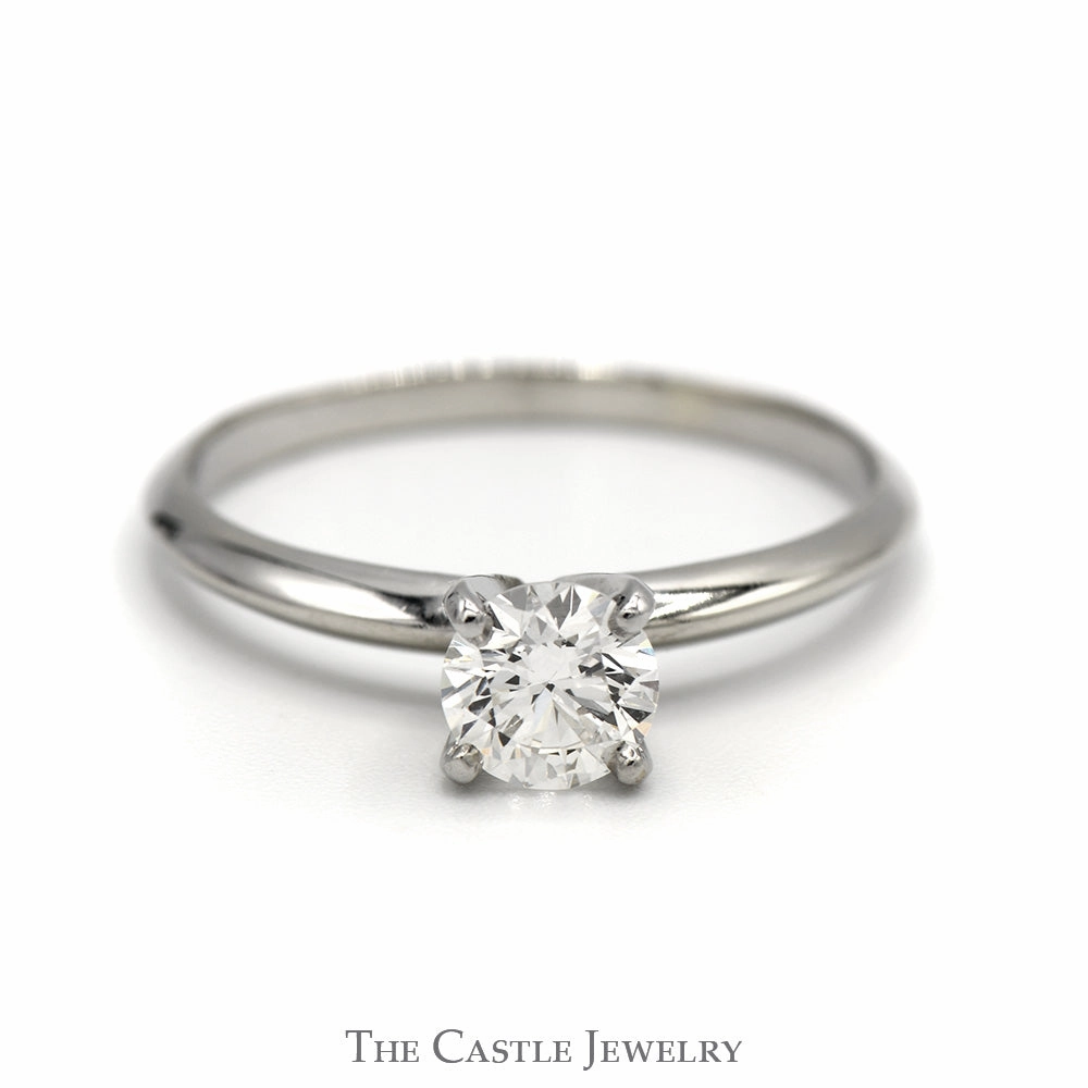 .70ct Round Diamond Solitaire Engagement Ring in 14k White Gold Lightweight Jewelry Classy Jewelry