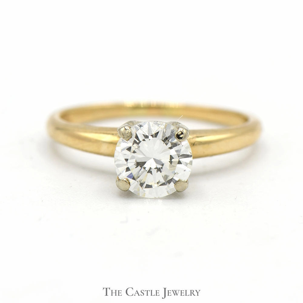.94ct Round Diamond Solitaire Engagement Ring in 14k Yellow Gold 4 Prong Mounting Luxurious Feel Attractive Appearance