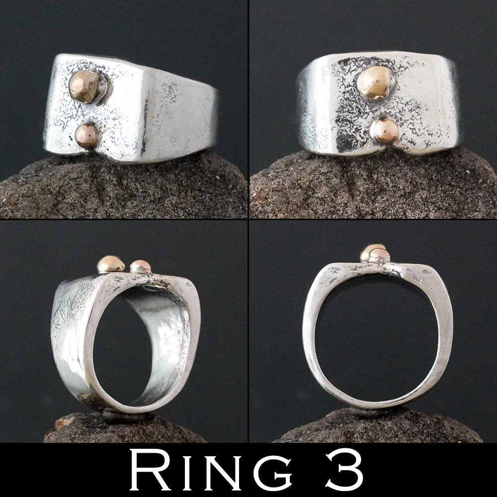 Abstract Ring with Gold Accents
