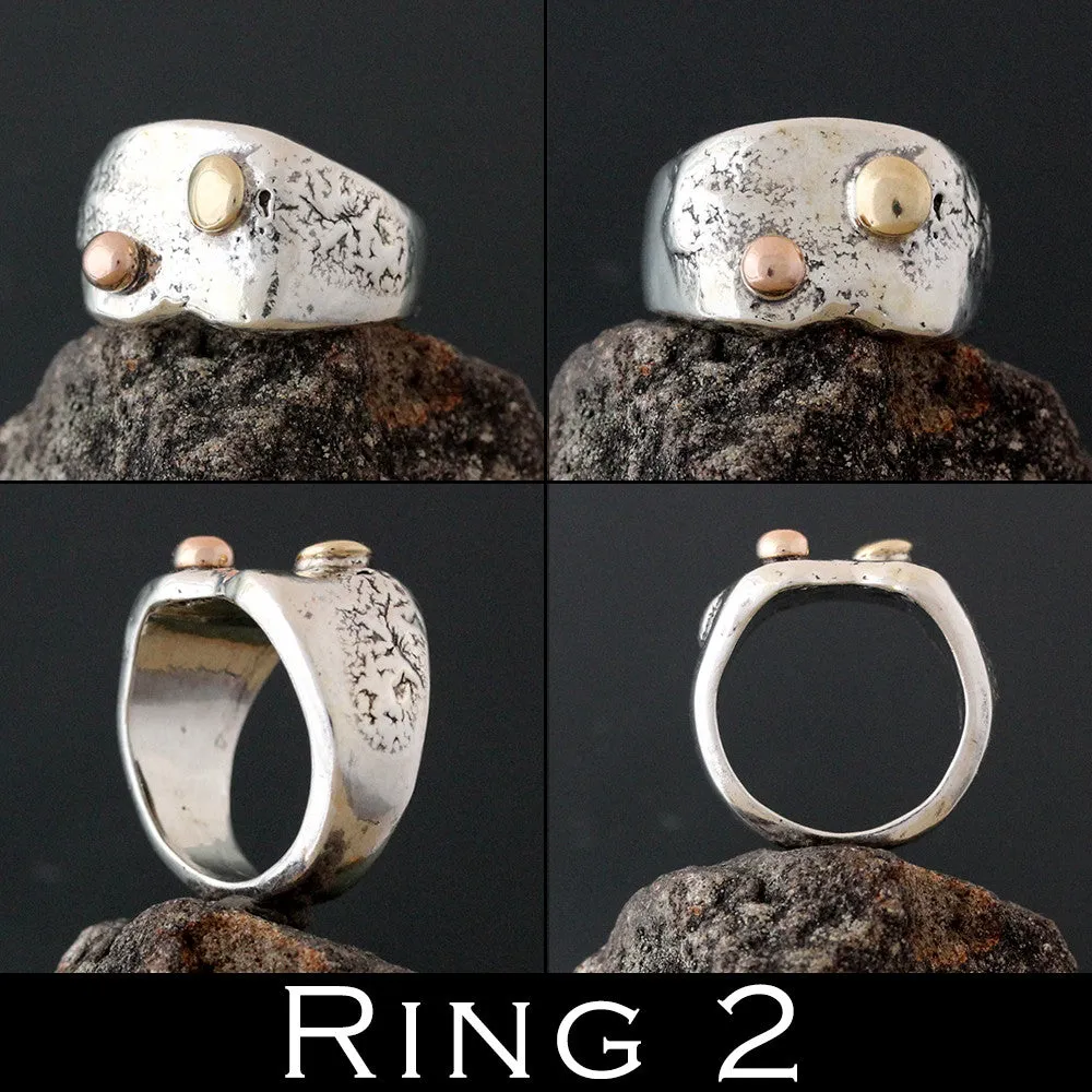 Abstract Ring with Gold Accents