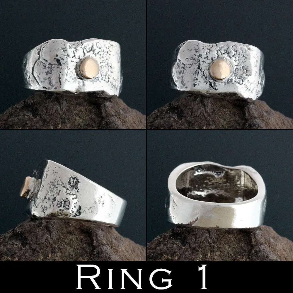 Abstract Ring with Gold Accents