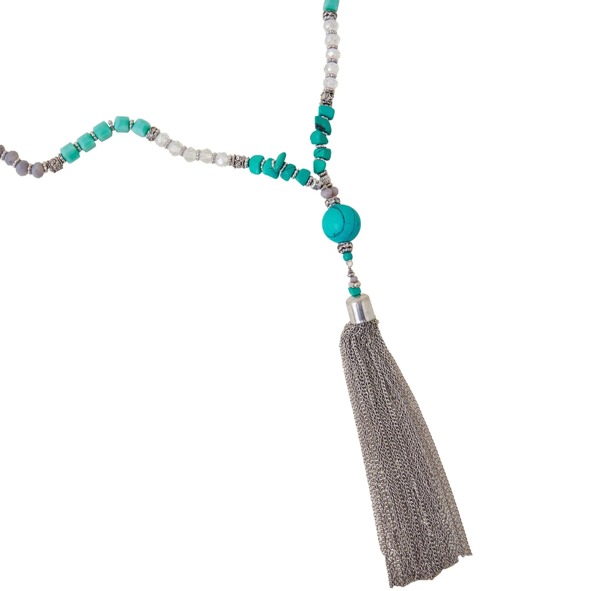 Accessorize London Women's Turquoise Long Tassel Necklace