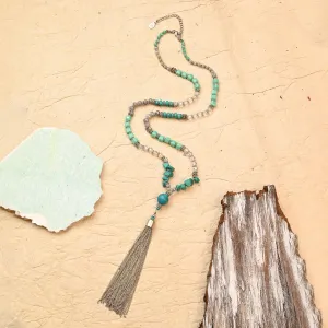 Accessorize London Women's Turquoise Long Tassel Necklace