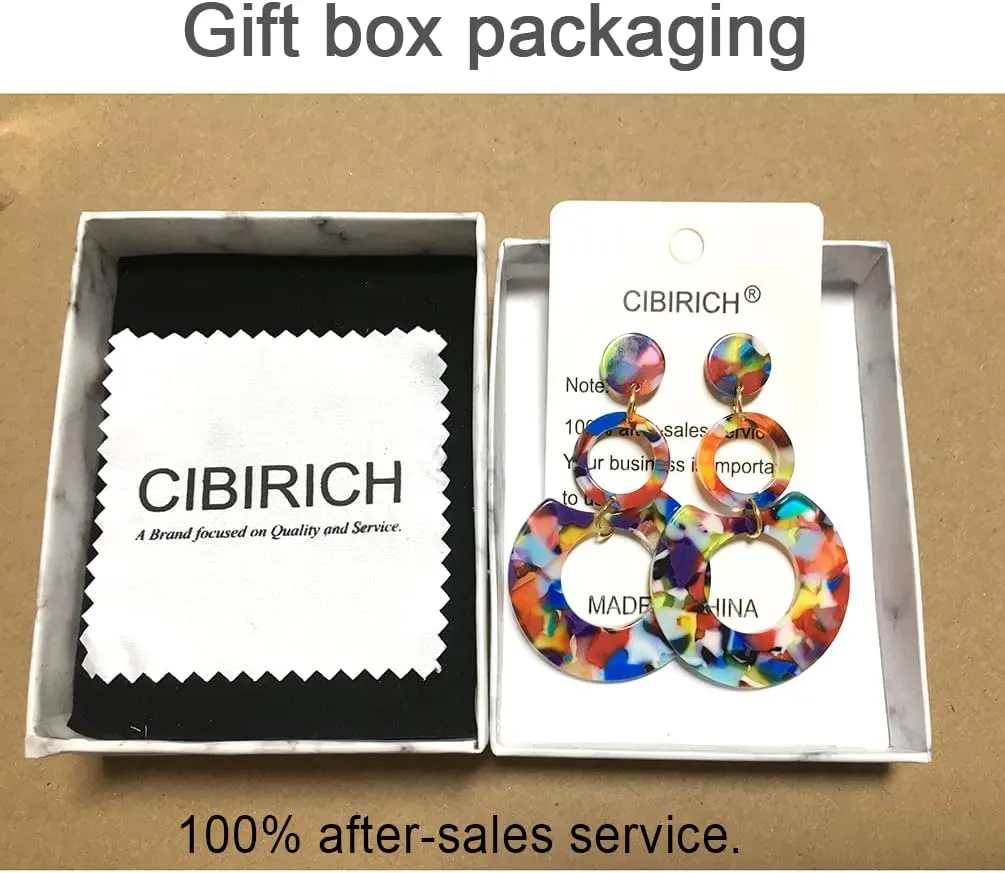 Acrylic Earrings for Women Multicolor Resin Earrings Statement Dangles Drop Earrings