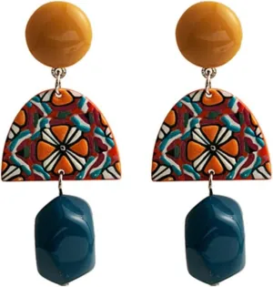 Acrylic Geometric Dangle Drop Earrings for Women, Boho Statement Multicolor Geometric Earrings Minimalist Hypoallergenic Jewelry Gift