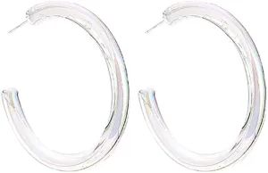 Acrylic Transparent Hoop Earrings Minimalist Resin Earrings Geometric Statement Earrings for Women