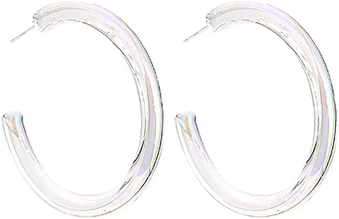 Acrylic Transparent Hoop Earrings Minimalist Resin Earrings Geometric Statement Earrings for Women