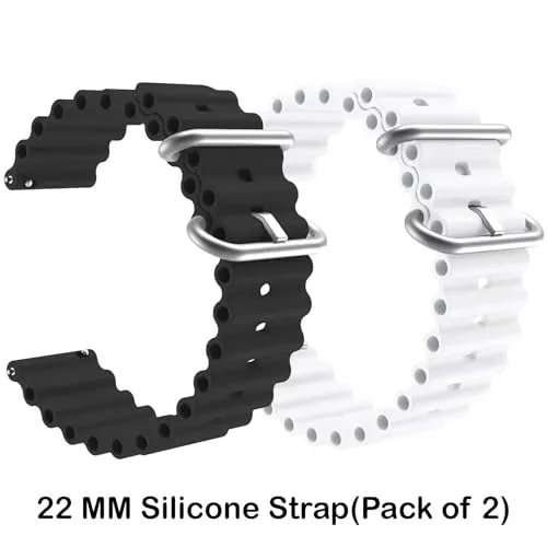 ADAMO 22mm Watch Strap compatible for Phoenix Ultra/Phoenix/Pulse 2/Xtend Pro/Xtend Call and ALL 22mm wristwatch and smartwatches P26BIN09-P26BIW09
