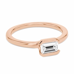 HighEnd Jewelry Addison Lab Grown Diamond East-West Half Bezel Solitaire Engagement Ring