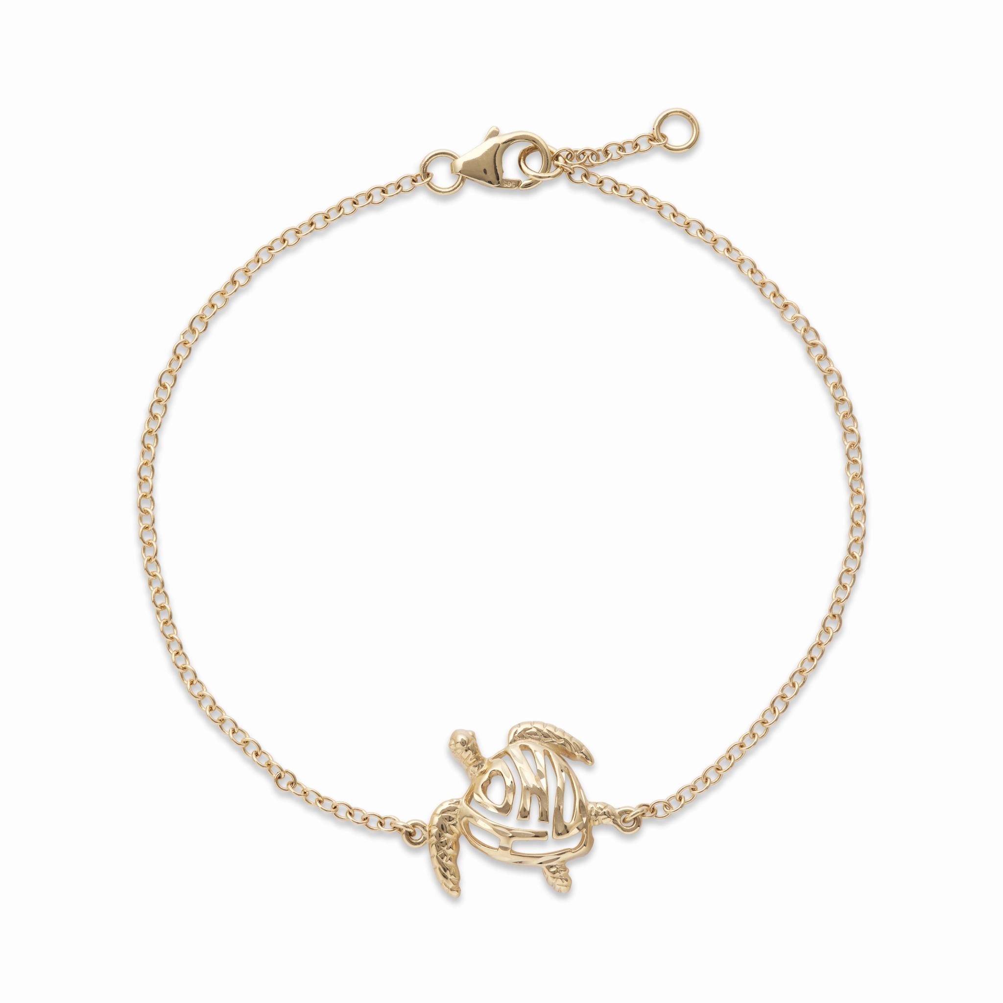 Refined Touch Adjustable 7-7.5" Honu Bracelet in Gold - 15mm