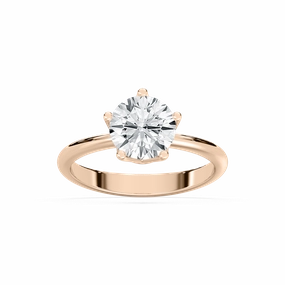 Satisfaction Ensured Branded Piece Isla 2 ctw Round Lab Grown Diamond Five Prong Crown Solitaire Engagement Ring