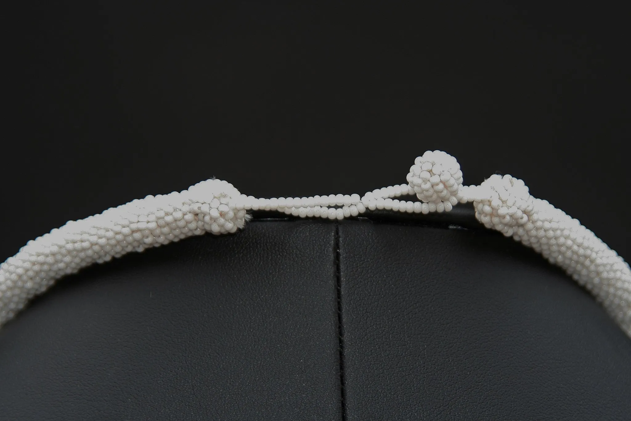 African Zulu Love Letter Beaded Necklace Red on White