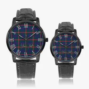 Agnew Tartan Personalized Your Text Leather Trap Quartz Watch